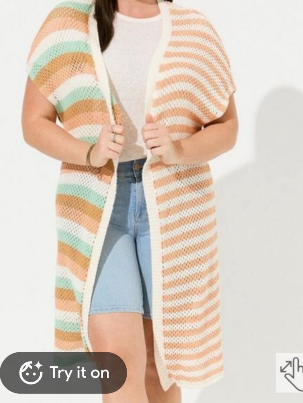 TORRID Striped Duster Open Front Cardigan - Women's Size 3/4XL